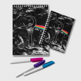 Блокнот с принтом Dark Side of the Moon Stick в Екатеринбурге, 100% бумага | 48 листов, плотность листов — 60 г/м2, плотность картонной обложки — 250 г/м2. Листы скреплены удобной пружинной спиралью. Цвет линий — светло-серый
 | anime | japan | manga | pink floyd | sailor moon | аниме | девочка | девушка | луна | лунная призма | манга | сейлор мун | сэйлор мун | япония