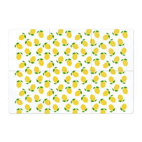 Магнитный плакат 3Х2 с принтом ЛИМОННАЯ в Екатеринбурге, Полимерный материал с магнитным слоем | 6 деталей размером 9*9 см | food | lemon | pattern | еда | желтая | лемоны | лимоны | паттерн