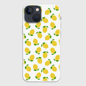 Чехол для iPhone 13 mini с принтом ЛИМОННАЯ в Екатеринбурге,  |  | food | lemon | pattern | еда | желтая | лемоны | лимоны | паттерн