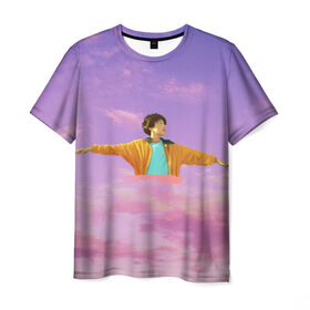 Мужская футболка 3D с принтом Euphoria в Екатеринбурге, 100% полиэфир | прямой крой, круглый вырез горловины, длина до линии бедер | bts | comeback | jk | jungkook | love yourself | бантан | бтс | ви | джей кей | джей хоуп | джин | камбэк | намджун | облака | рм | розовые облака | тэхен | фиолетовый | хосок | чг | чимин | чонгук | шуга | эйфория | юнги