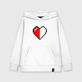 Детская толстовка хлопок с принтом Майнкрафт серце в Екатеринбурге, 100% хлопок | Круглый горловой вырез, эластичные манжеты, пояс, капюшен | Тематика изображения на принте: minecraft | любовь | майнкрафт | пиксель | половинка | сердце