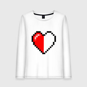 Женский лонгслив хлопок с принтом Майнкрафт серце в Екатеринбурге, 100% хлопок |  | minecraft | любовь | майнкрафт | пиксель | половинка | сердце