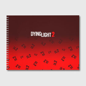 Альбом для рисования с принтом DYING LIGHT 2 ДАИНГ ЛАЙТ в Екатеринбурге, 100% бумага
 | матовая бумага, плотность 200 мг. | Тематика изображения на принте: dying | dying light 2 | dyinglight 2 | dyinglight2 | game | games | horror | light | survival | zombie | выживание | даинг | даинг лайт 2 | даинглайт 2 | даинглайт2 | зомби | игра | игры | лайт | лого | логотип | логотипы | свет | символ | символы