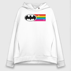 Женское худи Oversize хлопок с принтом Batman Rainbow Logo в Екатеринбурге, френч-терри — 70% хлопок, 30% полиэстер. Мягкий теплый начес внутри —100% хлопок | боковые карманы, эластичные манжеты и нижняя кромка, капюшон на магнитной кнопке | batman | dc pride | justice league | pride | vdosadir | бэтмен | лига справедливости | прайд | радуга