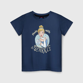 Детская футболка хлопок с принтом Золушка в Екатеринбурге, 100% хлопок | круглый вырез горловины, полуприлегающий силуэт, длина до линии бедер | Тематика изображения на принте: cinderella | disney princess | vdkimel | золушка