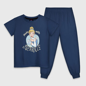 Детская пижама хлопок с принтом Золушка в Екатеринбурге, 100% хлопок |  брюки и футболка прямого кроя, без карманов, на брюках мягкая резинка на поясе и по низу штанин
 | Тематика изображения на принте: cinderella | disney princess | vdkimel | золушка