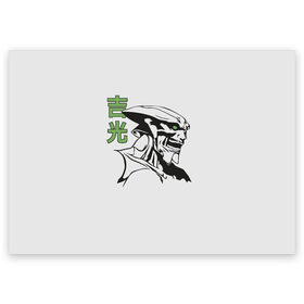 Поздравительная открытка с принтом Yoshimitsu Tekken в Екатеринбурге, 100% бумага | плотность бумаги 280 г/м2, матовая, на обратной стороне линовка и место для марки
 | game | jin | king | playstation | samurai | teken | tekken | yoshimitsu | боец | джин | ёсимицу | ёшимитсу | ёшимицу | железный | игра | иерглифы | йошимитсу | йошимицу | кинг | кулак | олдскул | плэйстэйшн | самурай | текен | теккен