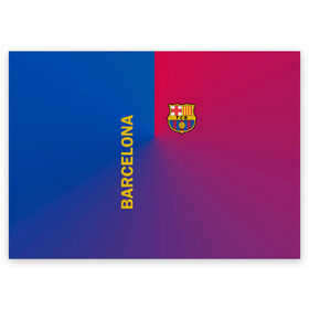 Поздравительная открытка с принтом Barcelona в Екатеринбурге, 100% бумага | плотность бумаги 280 г/м2, матовая, на обратной стороне линовка и место для марки
 | barcelona | barselona | futbol club | барса | барселона | лионель месси | люблю футбол | месси | сине гранатовые | фанат | фк барселона | форма | форма игроков | футбол | футбольный клуб | эмблема | эмблема клуба