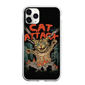 Чехол для iPhone 11 Pro матовый с принтом Нападение гигантского котика в Екатеринбурге, Силикон |  | attack | attacks | big | cat | cats | catzilla | city | cute | flame | flames | kaiju | kitten | kitty | атака | атакует | большой | город | кайдзю | катастрофа | кот | котенок | котзилла | котик | котострофа | милый | нападает | огонь | огро