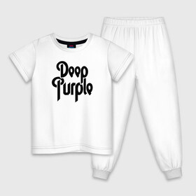 Детская пижама хлопок с принтом Deep Purple в Екатеринбурге, 100% хлопок |  брюки и футболка прямого кроя, без карманов, на брюках мягкая резинка на поясе и по низу штанин
 | deep purple | альбом | гловер | группа | дееп | деп | ди | дип | диперпл | дипперпл | иэн гиллан | иэн пэйс | лого | логотип | метал | морс | пепл | перпл | прогрессивный | психоделический | рок | символ | хард