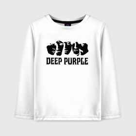 Детский лонгслив хлопок с принтом Deep Purple в Екатеринбурге, 100% хлопок | круглый вырез горловины, полуприлегающий силуэт, длина до линии бедер | deep purple | альбом | гловер | группа | дееп | деп | ди | дип | диперпл | дипперпл | иэн гиллан | иэн пэйс | лого | логотип | метал | морс | пепл | перпл | прогрессивный | психоделический | рок | символ | хард