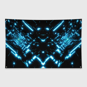 Флаг-баннер с принтом Neon Lights в Екатеринбурге, 100% полиэстер | размер 67 х 109 см, плотность ткани — 95 г/м2; по краям флага есть четыре люверса для крепления | blue | cyberpunk2077 | girl | neon | неон | неоновая