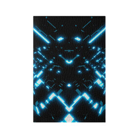 Обложка для паспорта матовая кожа с принтом Neon Lights в Екатеринбурге, натуральная матовая кожа | размер 19,3 х 13,7 см; прозрачные пластиковые крепления | Тематика изображения на принте: blue | cyberpunk2077 | girl | neon | неон | неоновая