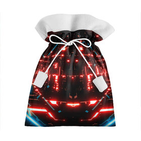 Подарочный 3D мешок с принтом Neon Lights в Екатеринбурге, 100% полиэстер | Размер: 29*39 см | blue | cyberpunk2077 | girl | neon | неон | неоновая