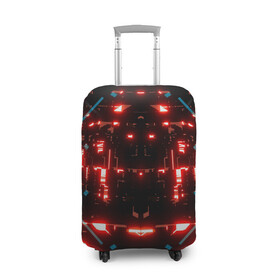 Чехол для чемодана 3D с принтом Neon Lights в Екатеринбурге, 86% полиэфир, 14% спандекс | двустороннее нанесение принта, прорези для ручек и колес | blue | cyberpunk2077 | girl | neon | неон | неоновая
