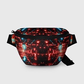 Поясная сумка 3D с принтом Neon Lights в Екатеринбурге, 100% полиэстер | плотная ткань, ремень с регулируемой длиной, внутри несколько карманов для мелочей, основное отделение и карман с обратной стороны сумки застегиваются на молнию | blue | cyberpunk2077 | girl | neon | неон | неоновая
