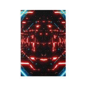 Обложка для паспорта матовая кожа с принтом Neon Lights в Екатеринбурге, натуральная матовая кожа | размер 19,3 х 13,7 см; прозрачные пластиковые крепления | blue | cyberpunk2077 | girl | neon | неон | неоновая