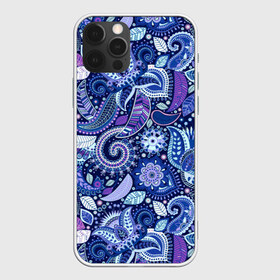 Чехол для iPhone 12 Pro Max с принтом ВОСТОЧНЫЙ УЗОР в Екатеринбурге, Силикон |  | восток | гжель | красивый | природа | синий | сказка | узор | фиолетовый | цветы