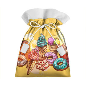 Подарочный 3D мешок с принтом Candy в Екатеринбурге, 100% полиэстер | Размер: 29*39 см | Тематика изображения на принте: candy | pink | еда | конфеты | леденцы | мороженое | принт для девушек | сладости