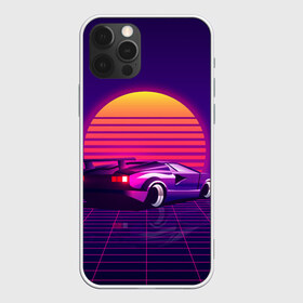 Чехол для iPhone 12 Pro Max с принтом Ретро Футуризм в Екатеринбурге, Силикон |  | cyberpunk | lamborgini | retrowave | vaporwave | закат | киберпанк | лмборгини | машина | машина в закате | машина на фоне заката | ночь | ретро | ретро футуризм