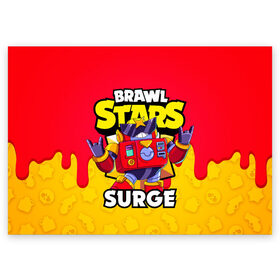 Поздравительная открытка с принтом BRAWL STARS SURGE в Екатеринбурге, 100% бумага | плотность бумаги 280 г/м2, матовая, на обратной стороне линовка и место для марки
 | brawl stars | brawl stars surge | brawler | surge | volt | бравл старз | бравлер | вольт