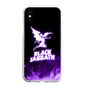 Чехол для iPhone XS Max матовый с принтом Black Sabbath NEON в Екатеринбурге, Силикон | Область печати: задняя сторона чехла, без боковых панелей | black sabbath | hard rock | heavy metal | purple | блэк сабат | группы | метал | музыка | оззи осборн | рок | фиолетовый | хард рок | хэви метал