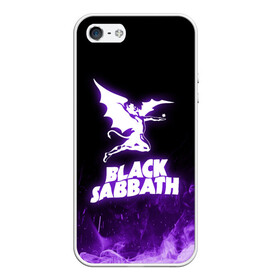 Чехол для iPhone 5/5S матовый с принтом Black Sabbath NEON в Екатеринбурге, Силикон | Область печати: задняя сторона чехла, без боковых панелей | black sabbath | hard rock | heavy metal | purple | блэк сабат | группы | метал | музыка | оззи осборн | рок | фиолетовый | хард рок | хэви метал