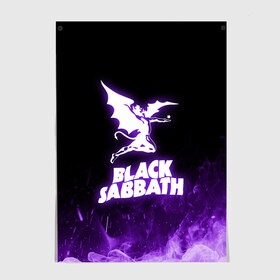 Постер с принтом Black Sabbath NEON в Екатеринбурге, 100% бумага
 | бумага, плотность 150 мг. Матовая, но за счет высокого коэффициента гладкости имеет небольшой блеск и дает на свету блики, но в отличии от глянцевой бумаги не покрыта лаком | black sabbath | hard rock | heavy metal | purple | блэк сабат | группы | метал | музыка | оззи осборн | рок | фиолетовый | хард рок | хэви метал