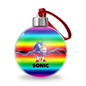 Ёлочный шар с принтом SONIC RAINBOW в Екатеринбурге, Пластик | Диаметр: 77 мм | hedgehog | metal sonic | silver | silver the hedgehog | sonic | sonic boom | sonic the hedgehog | ёж сонник | игры | соник | фильмы