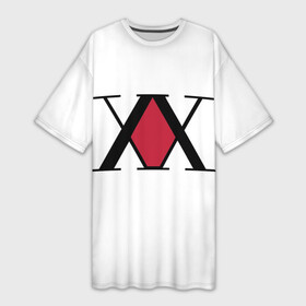 Платье-футболка 3D с принтом XX посередине красное на белом в Екатеринбурге,  |  | alluka | anime | chrollo | gon | hisoka | hunter | hunter x hunter | hxh | japan | kalluto | killua | kurapika | lucilfer | x | аниме | гон | куроро | люцифер | мульт | охотник | х | хисока | япония