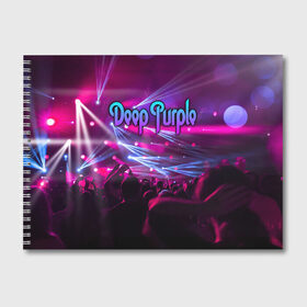Альбом для рисования с принтом Deep Purple в Екатеринбурге, 100% бумага
 | матовая бумага, плотность 200 мг. | Тематика изображения на принте: deep purple | whoosh | дэвид ковердейл | иэн гиллан | метал | ричи блэкмор | роджер гловер | рок | свист | хард | хэви