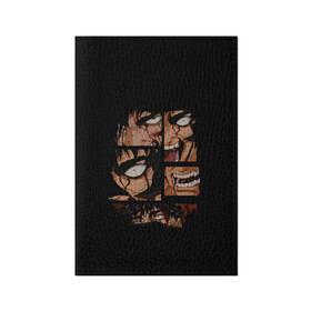 Обложка для паспорта матовая кожа с принтом Берсерк  в Екатеринбурге, натуральная матовая кожа | размер 19,3 х 13,7 см; прозрачные пластиковые крепления | anime | berserk | аниме | берсерк | глаза | гнев | злой | зубы | манга | персонаж