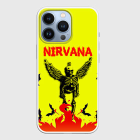 Чехол для iPhone 13 Pro с принтом NIRVANA в Екатеринбурге,  |  | nirvana | smile | ангел | курт кобейн | нирвана | скелет | смайл | телечия мышы