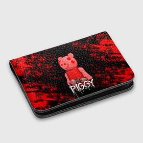 Картхолдер с принтом с принтом ROBLOX PIGGY - СВИНКА ПИГГИ в Екатеринбурге, натуральная матовая кожа | размер 7,3 х 10 см; кардхолдер имеет 4 кармана для карт; | pig | piggy | roblox | игра | компьютерная игра | логотип | онлайн | онлайн игра | пигги | поросенок | роблакс | роблокс | свинка | свинья