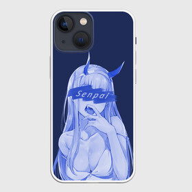 Чехол для iPhone 13 mini с принтом Zero Two Senpai в Екатеринбурге,  |  | 02 | senpai. аниме | zero two | зеро ту | любимый во франксе | франкс