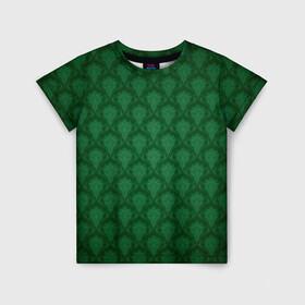Детская футболка 3D с принтом Готические зелёные цветы в Екатеринбурге, 100% гипоаллергенный полиэфир | прямой крой, круглый вырез горловины, длина до линии бедер, чуть спущенное плечо, ткань немного тянется | готика | зеленый | светлый | темный | цветы