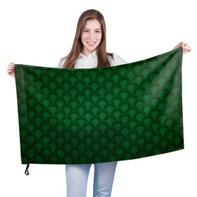 Флаг 3D с принтом Готические зелёные цветы в Екатеринбурге, 100% полиэстер | плотность ткани — 95 г/м2, размер — 67 х 109 см. Принт наносится с одной стороны | Тематика изображения на принте: готика | зеленый | светлый | темный | цветы