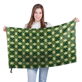 Флаг 3D с принтом Зеленые драгоценности в Екатеринбурге, 100% полиэстер | плотность ткани — 95 г/м2, размер — 67 х 109 см. Принт наносится с одной стороны | 