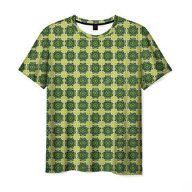 Мужская футболка 3D с принтом Зеленые драгоценности в Екатеринбурге, 100% полиэфир | прямой крой, круглый вырез горловины, длина до линии бедер | драгоценности | драгоценность | зеленый | золото | изумруд | изумруды | темный