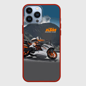Чехол для iPhone 13 Pro Max с принтом KTM Racing team в Екатеринбурге,  |  | clouds | ktm | motorcycle | mountains | nature | racer | racing | route | sky | team | гонщик | горы | мотоцикл | небо | облака | природа | трасса