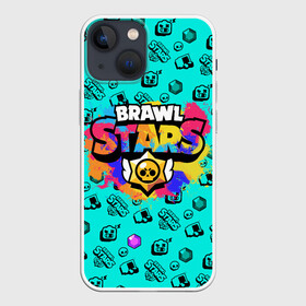 Чехол для iPhone 13 mini с принтом Brawl Stars в Екатеринбурге,  |  | brawl stars | game | акварель | бравл старс | брызги | игра | краска | леон | персонажи | радуга | разводы | разноцветный