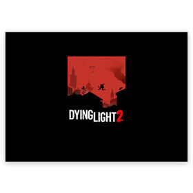 Поздравительная открытка с принтом Dying Light 2 в Екатеринбурге, 100% бумага | плотность бумаги 280 г/м2, матовая, на обратной стороне линовка и место для марки
 | 2 | 2021 | dying light | light | logo | techland | игра | красный | кровь | лого | логотип