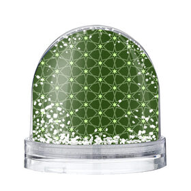Снежный шар с принтом Зеленые звёзды в Екатеринбурге, Пластик | Изображение внутри шара печатается на глянцевой фотобумаге с двух сторон | вертикальный рисунок | звёзды | зеленый | отражение | темный