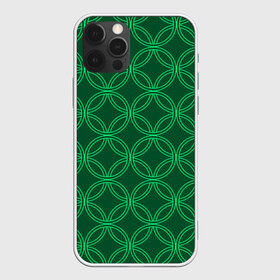 Чехол для iPhone 12 Pro Max с принтом Зелёный узор в Екатеринбурге, Силикон |  | геометрические фигуры | зеленый | круг | ромб | светлый | темный | узор