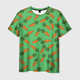 Мужская футболка 3D с принтом CARROTS в Екатеринбурге, 100% полиэфир | прямой крой, круглый вырез горловины, длина до линии бедер | food | fruit | pattern | vegan | vegetables | vegetarian | веган | вегетарианство | еда | лето | морковки | мрковь | овощи | паттерн | фрукты | яркие