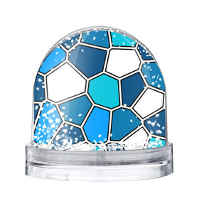 Снежный шар с принтом Ледяной витраж в Екатеринбурге, Пластик | Изображение внутри шара печатается на глянцевой фотобумаге с двух сторон | витраж | геометрия | зенит | сетка | синий | соты | футбол