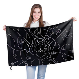 Флаг 3D с принтом Гусеничка из Hollow Knight в Екатеринбурге, 100% полиэстер | плотность ткани — 95 г/м2, размер — 67 х 109 см. Принт наносится с одной стороны | caterpillar | hollow knight | гусеничка | полый рыцарь | холлоу найт