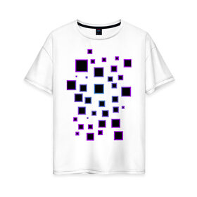 Женская футболка хлопок Oversize с принтом Абстракция квадратов в Екатеринбурге, 100% хлопок | свободный крой, круглый ворот, спущенный рукав, длина до линии бедер
 | 