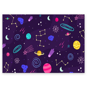 Поздравительная открытка с принтом Космический пейзаж в Екатеринбурге, 100% бумага | плотность бумаги 280 г/м2, матовая, на обратной стороне линовка и место для марки
 | космос | неоновые | пейзажи | планеты