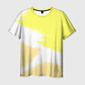 Мужская футболка 3D с принтом Градиент  в Екатеринбурге, 100% полиэфир | прямой крой, круглый вырез горловины, длина до линии бедер | graient | гладкая | гладкий переход | жёлто охровая | кисти | орнаменты. | пастельные мазки | приятный градиент | приятный принт